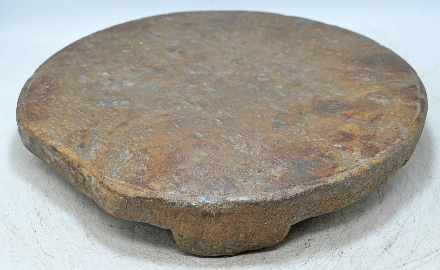 Antique Sand Stone Round Large Chapati Bread Rolling Plate Original Old Hand Carved