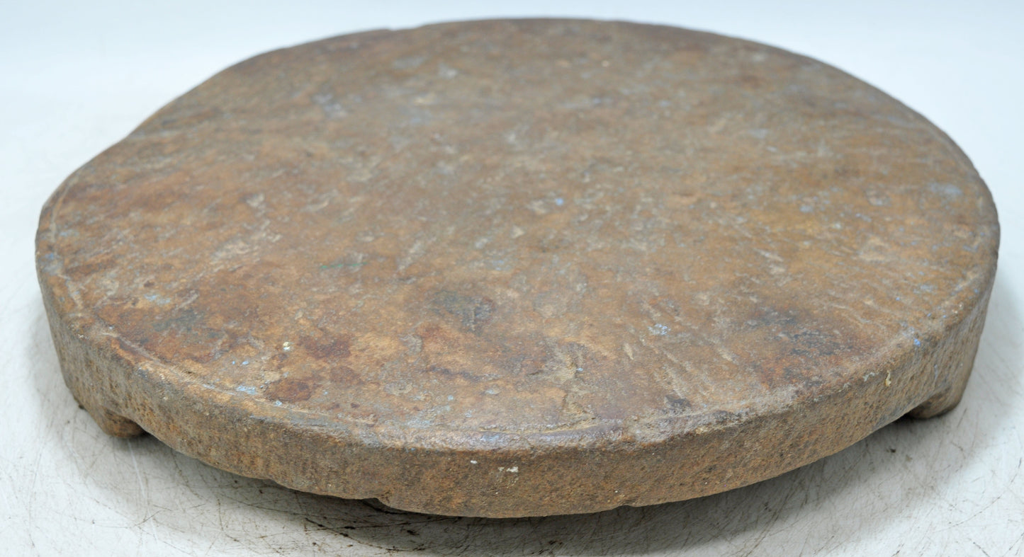 Antique Sand Stone Round Large Chapati Bread Rolling Plate Original Old Hand Carved