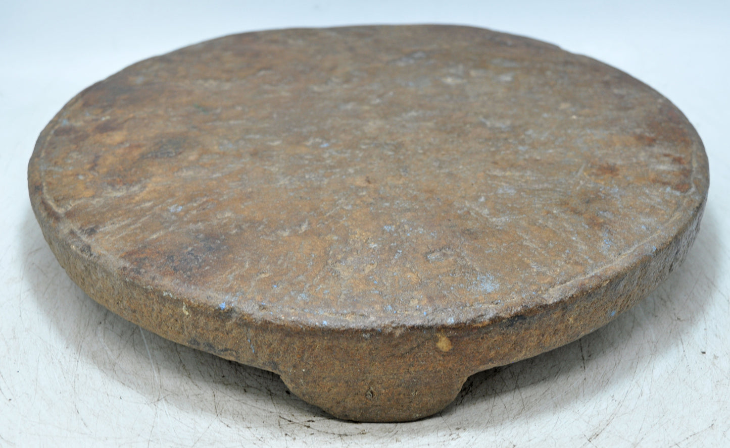Antique Sand Stone Round Large Chapati Bread Rolling Plate Original Old Hand Carved