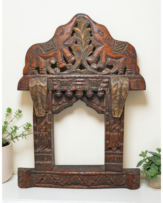 Vintage Wooden Wall Décor Frame Original Old Very Fine Hand Carved