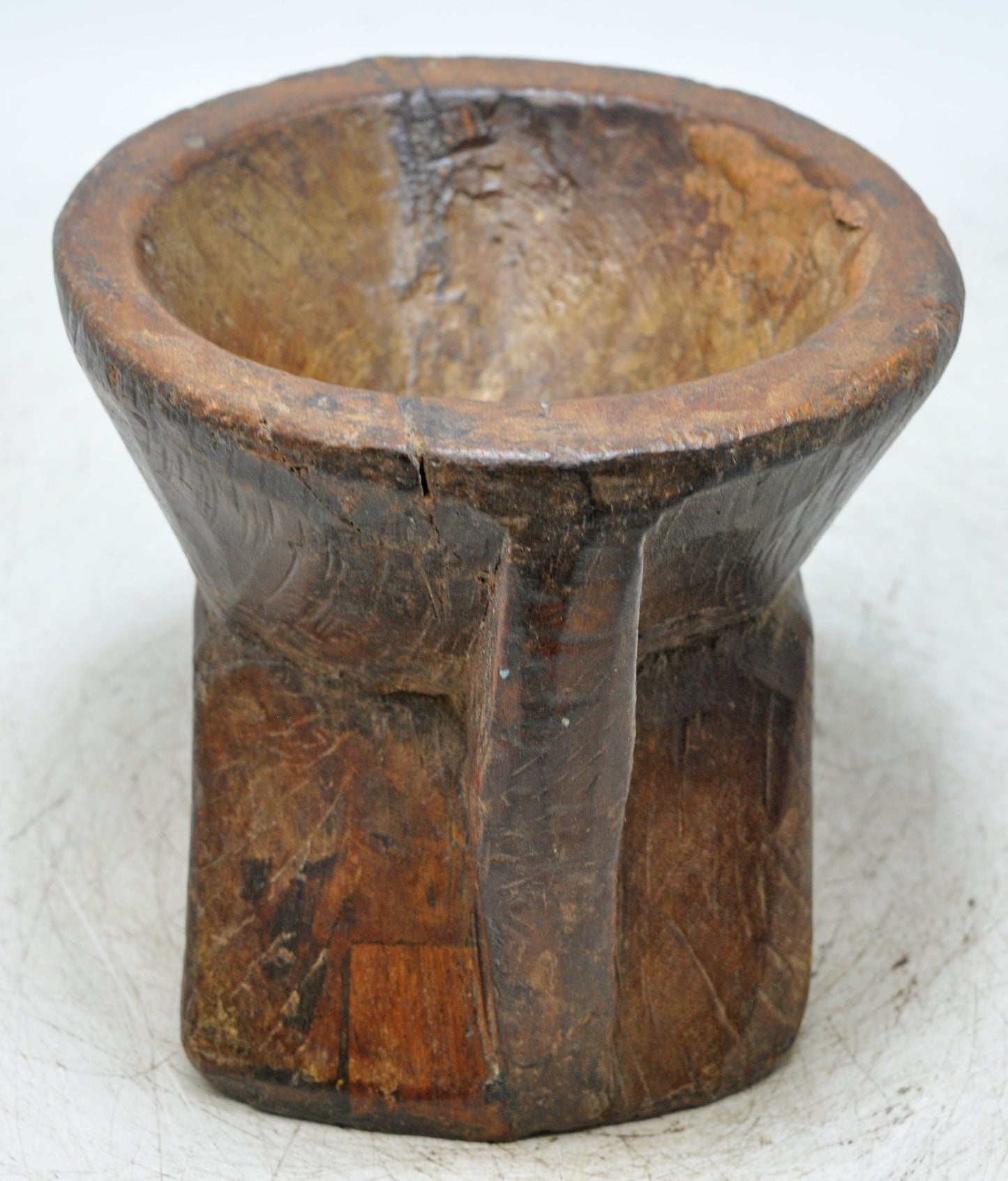 Antique Wooden Agricultural Bijni Seed Holder Original Old Hand Carved