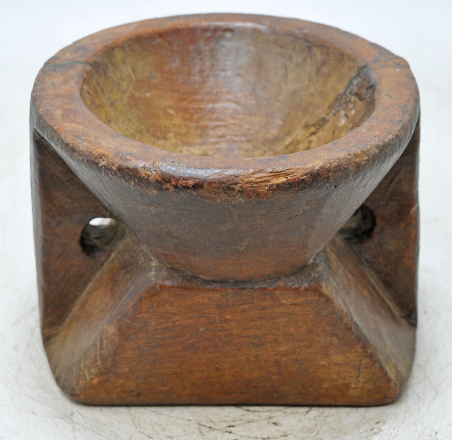 Antique Wooden Agricultural Bijni Seed Holder Original Old Hand Carved