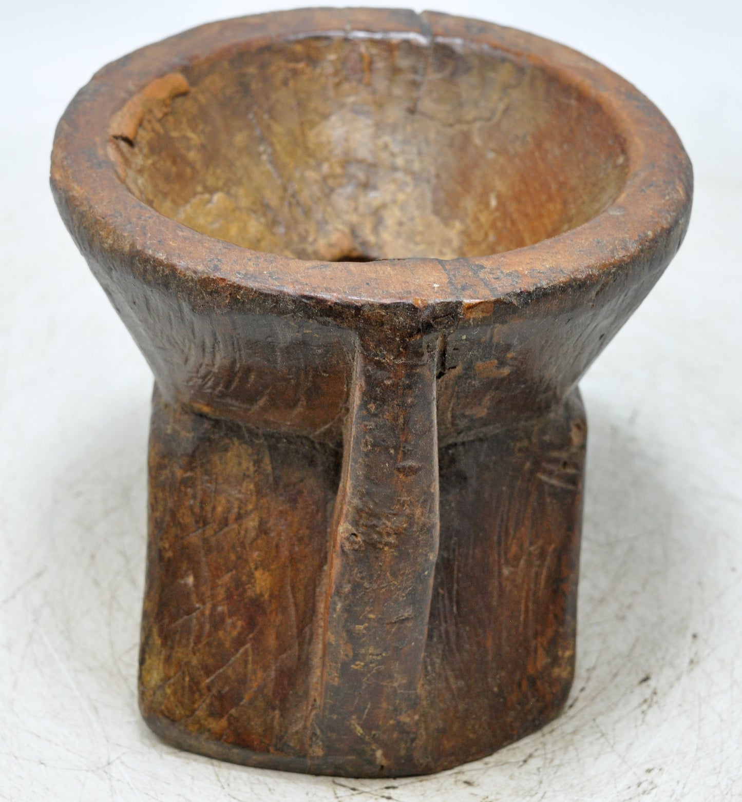 Antique Wooden Agricultural Bijni Seed Holder Original Old Hand Carved
