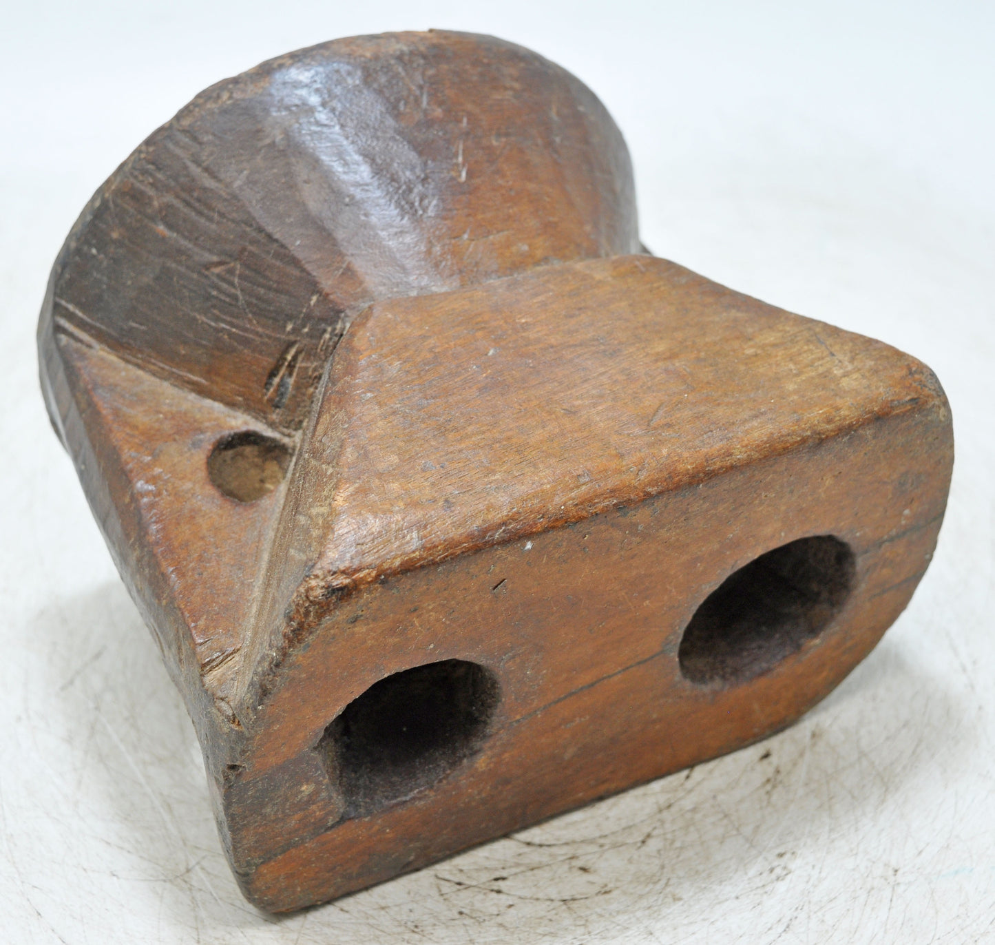 Antique Wooden Agricultural Bijni Seed Holder Original Old Hand Carved
