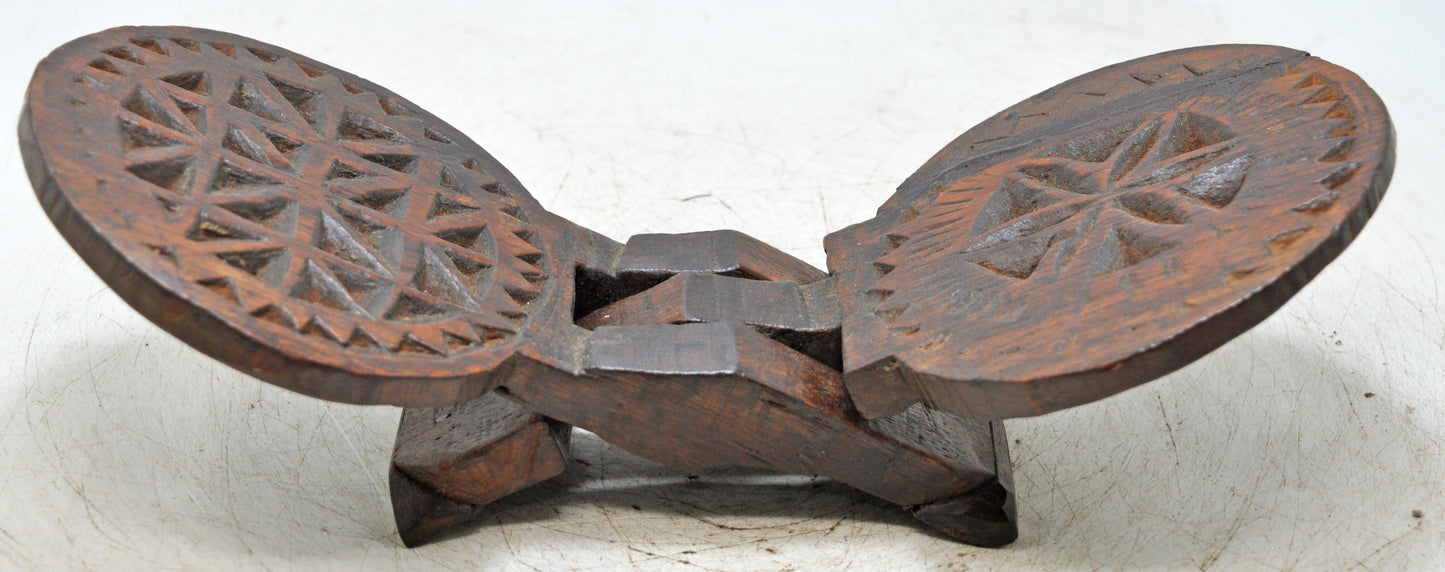 Antique Wooden Kitchenware Sweet Making Mould Original Old Hand Carved