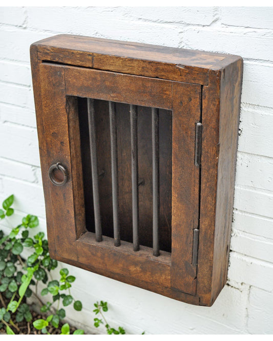 Vintage Wooden Wall Décor Key Hanging Cabinet Box Original Old Hand Crafted