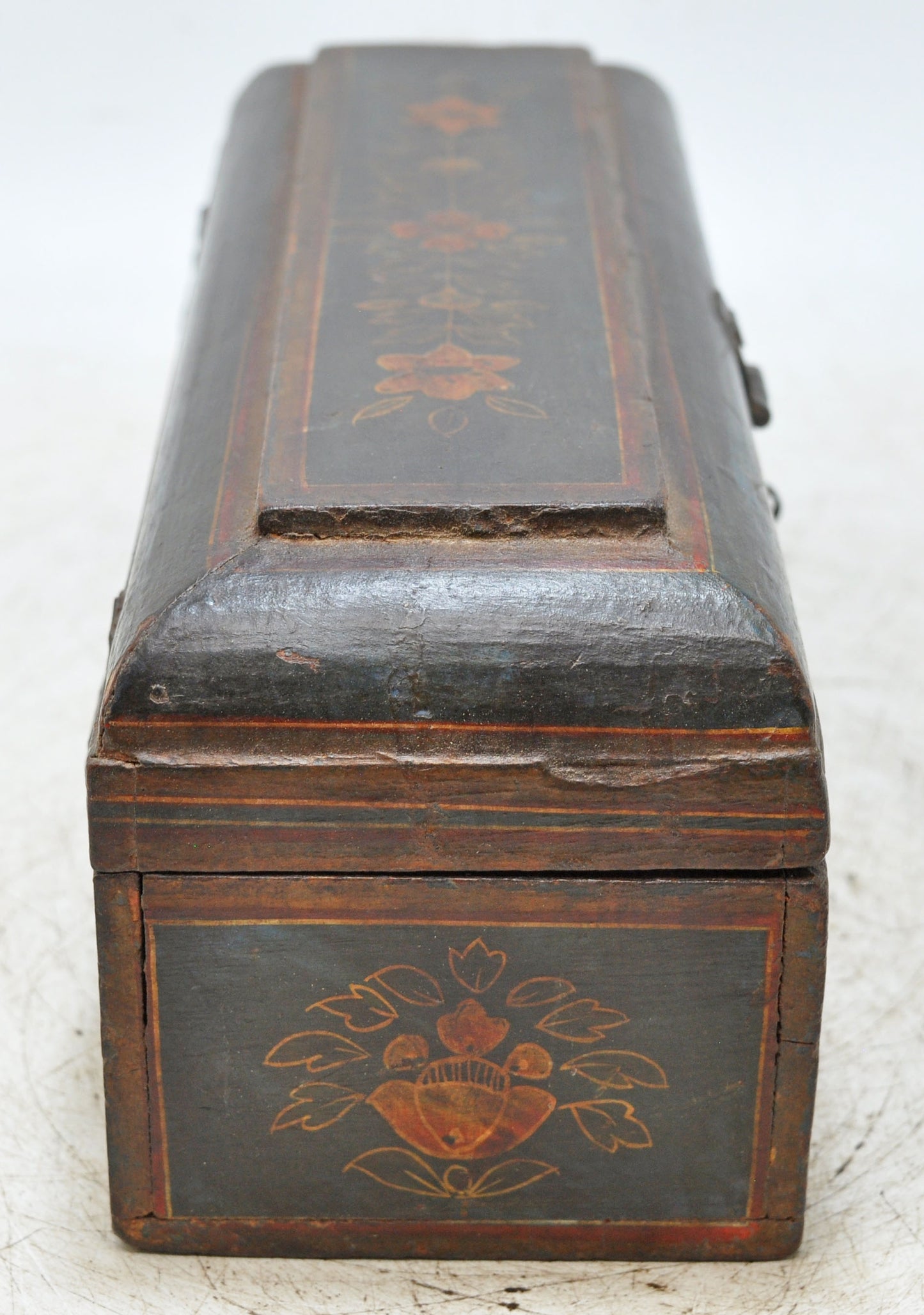 Vintage Wooden Pencil Stationary Box Original Old Hand Crafted Painted