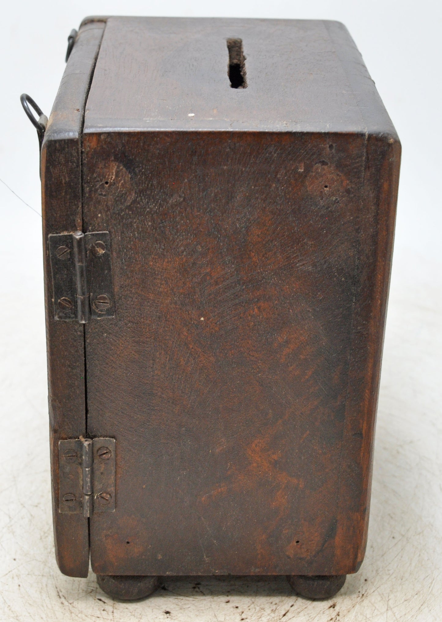 Antique Wooden Square Coin Money Bank Box Original Old Hand Crafted