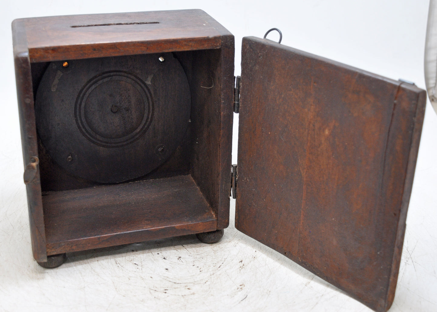 Antique Wooden Square Coin Money Bank Box Original Old Hand Crafted