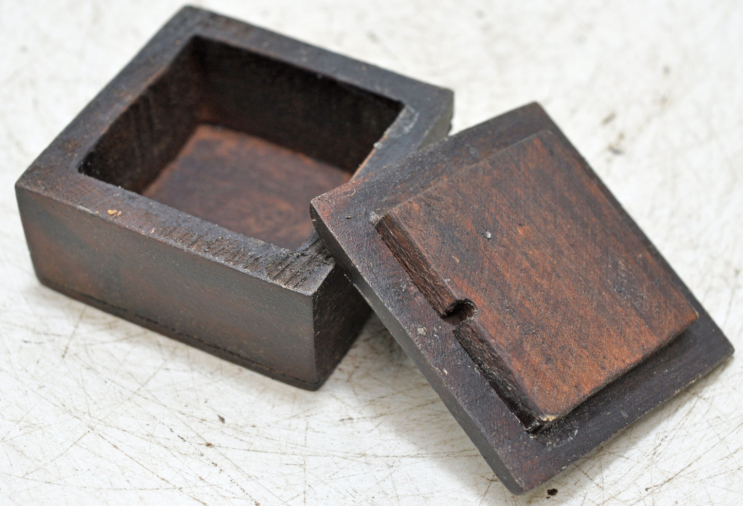 Vintage Wooden Small Square Box Original Old Hand Crafted