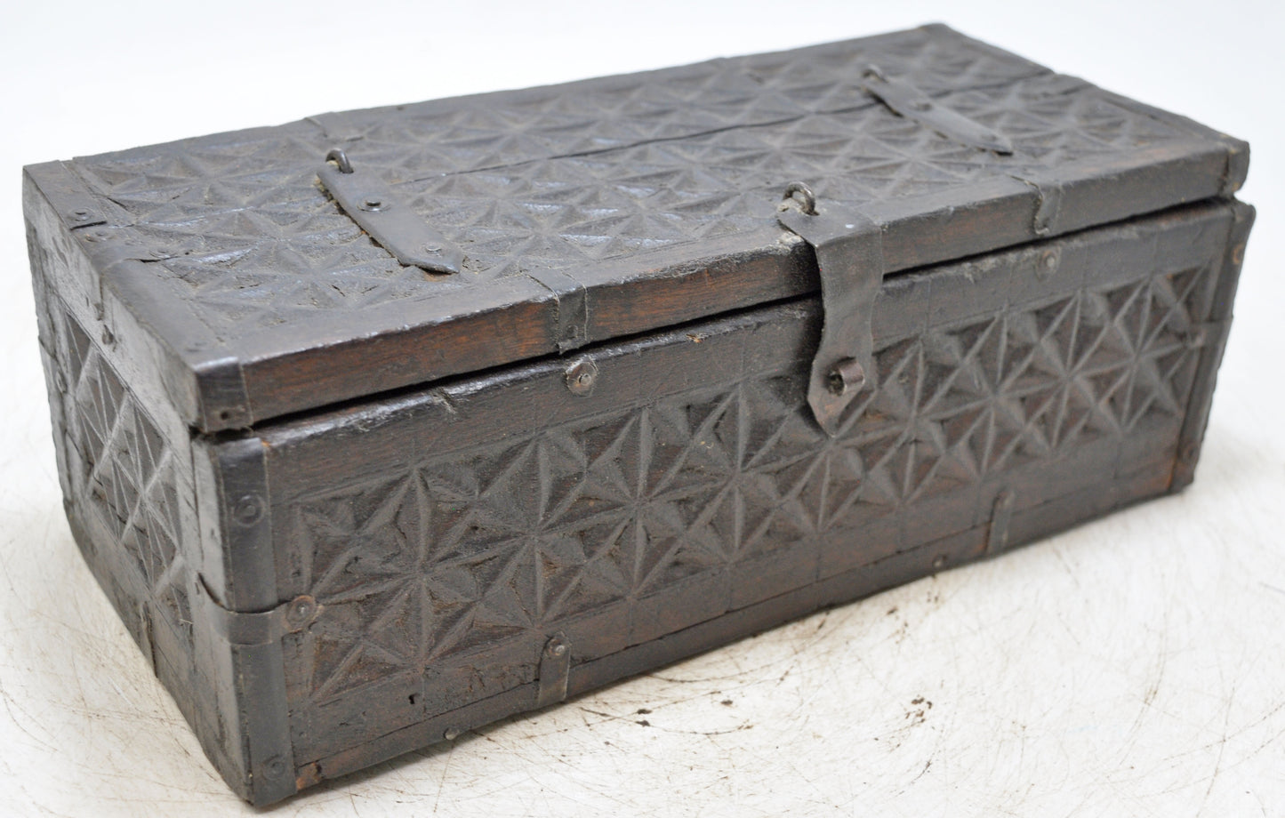 Vintage Wooden Storage Chest Box Original Old Fine Hand Crafted Carved