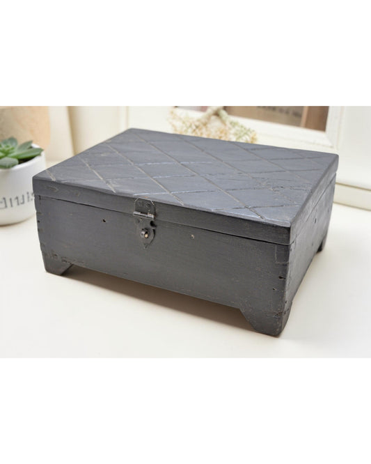 Antique Wooden Large Size Spice Container Box Original Old Hand Crafted