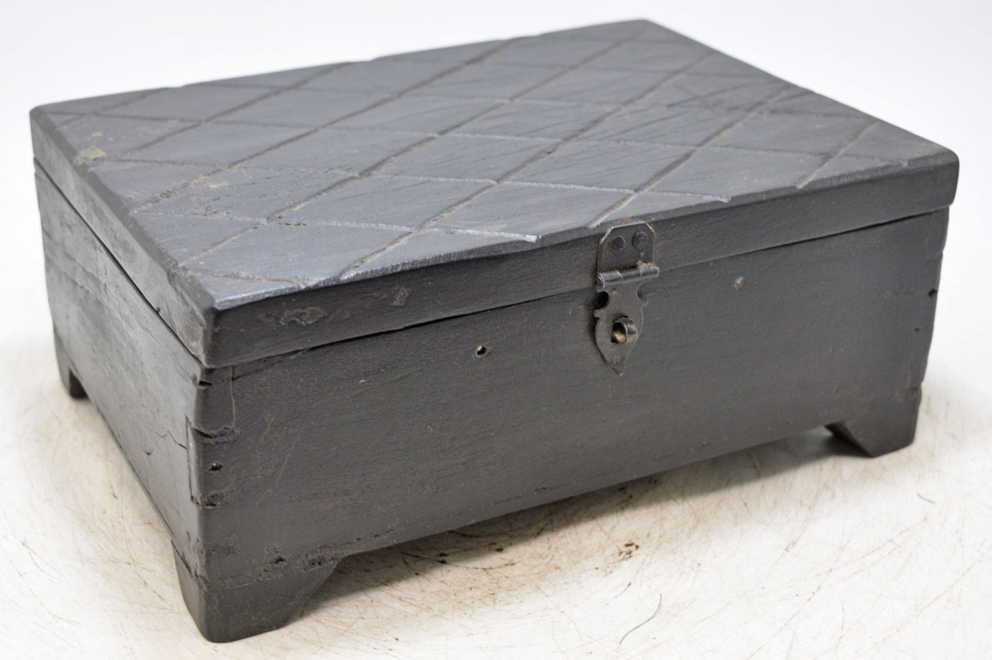 Antique Wooden Large Size Spice Container Box Original Old Hand Crafted