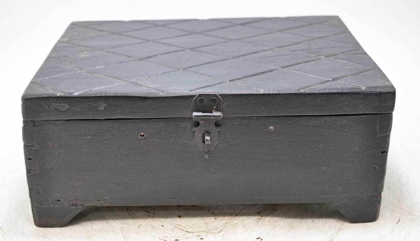 Antique Wooden Large Size Spice Container Box Original Old Hand Crafted
