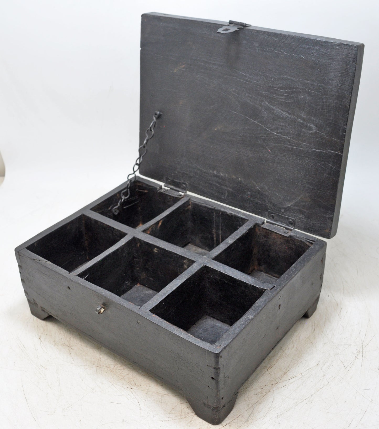 Antique Wooden Large Size Spice Container Box Original Old Hand Crafted