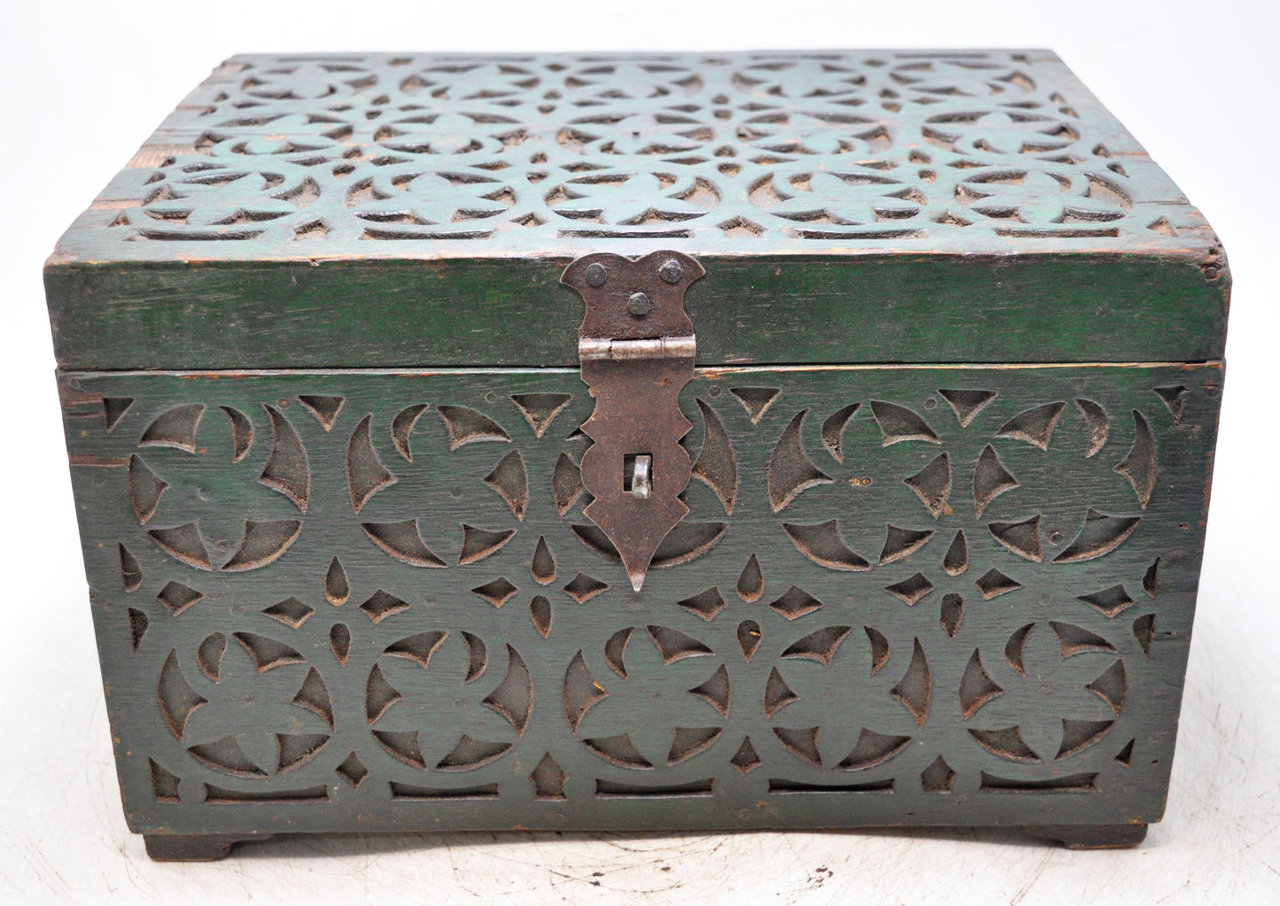 Antique Wooden Large Cash Chest Money Box Original Old Fine Hand Carved