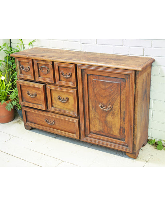 Vintage Wooden Miniature Cabinet Shaped Storage Box Original Old