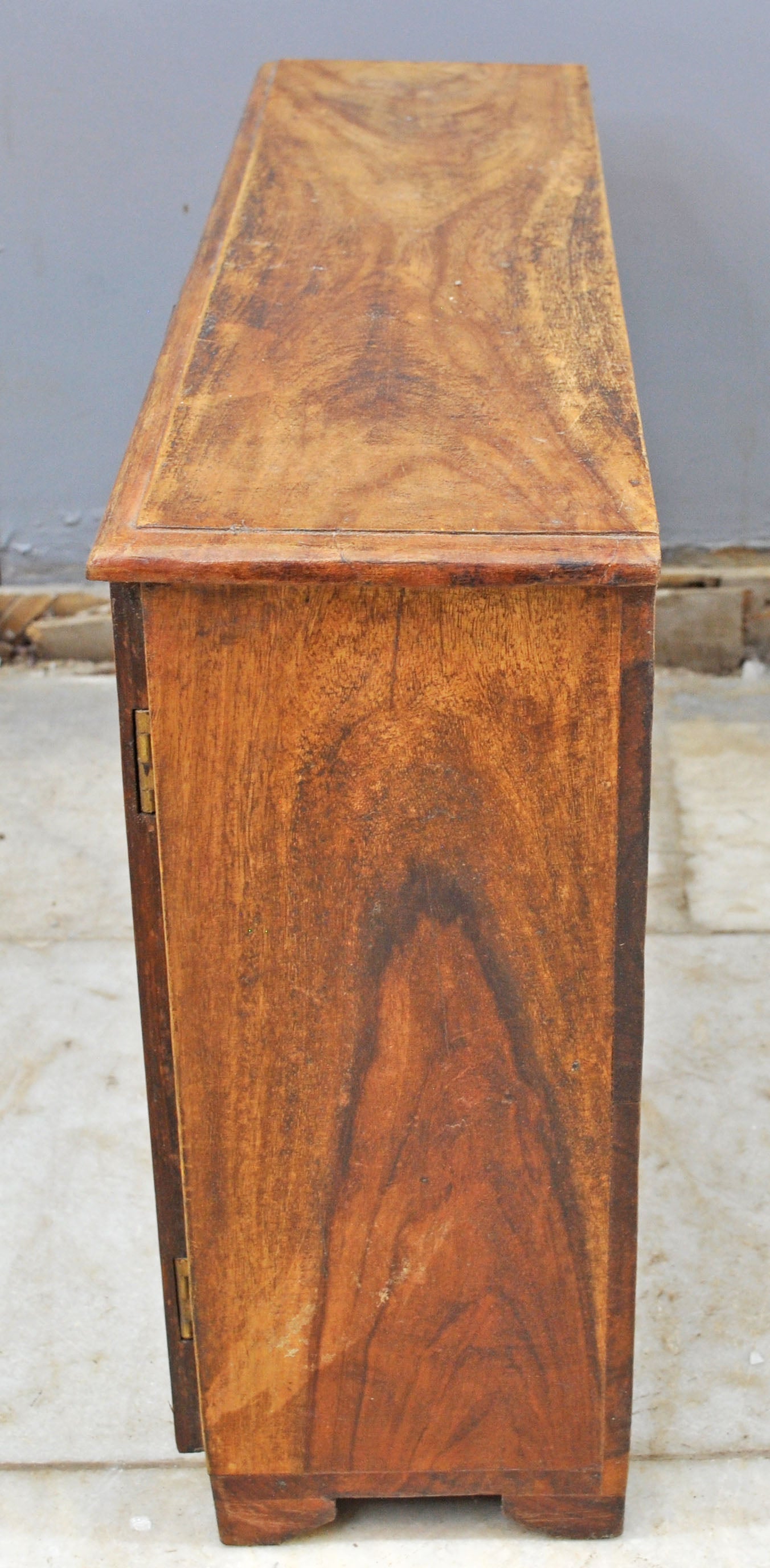 Vintage Wooden Miniature Cabinet Shaped Storage Box Original Old