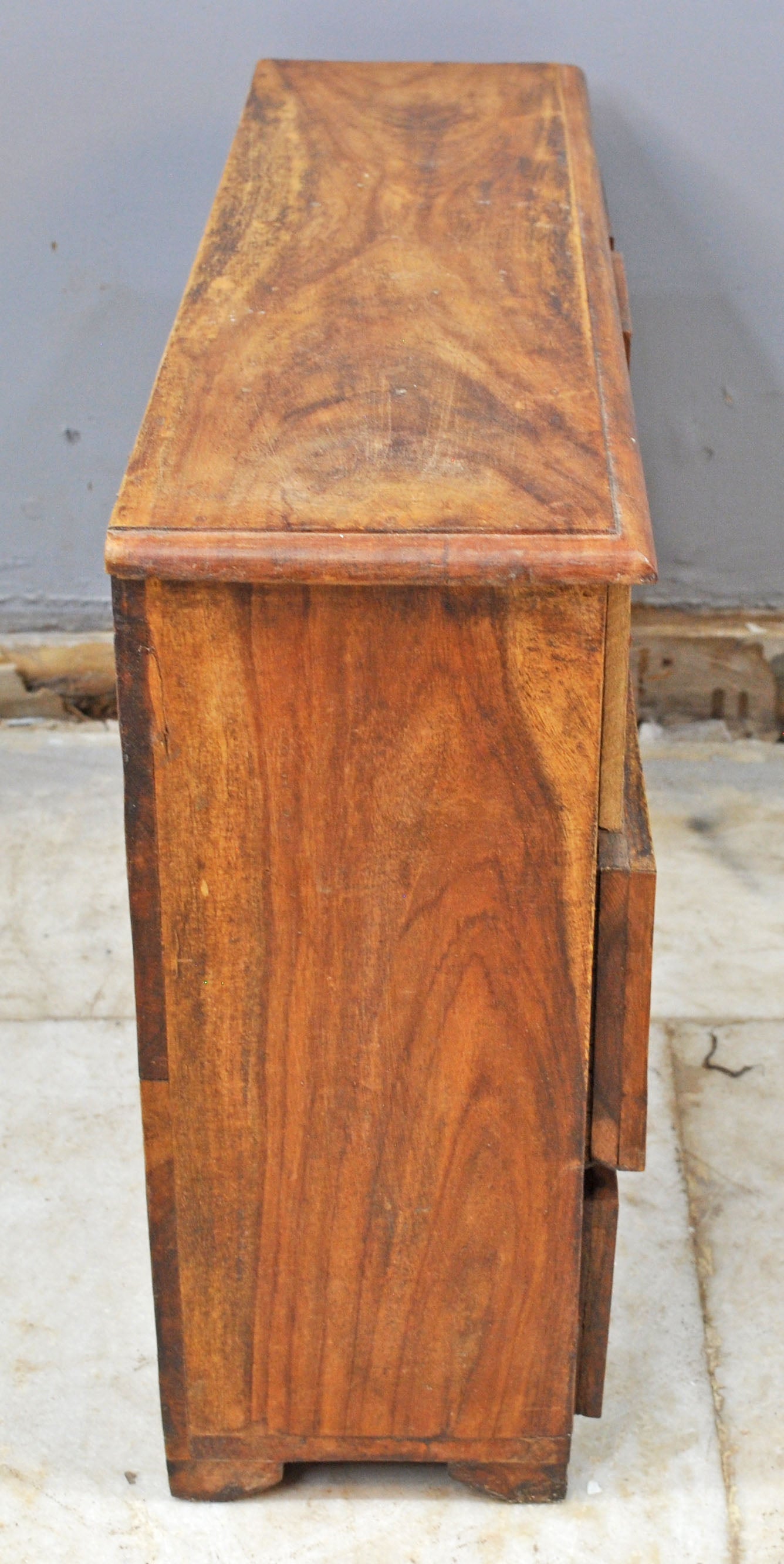 Vintage Wooden Miniature Cabinet Shaped Storage Box Original Old