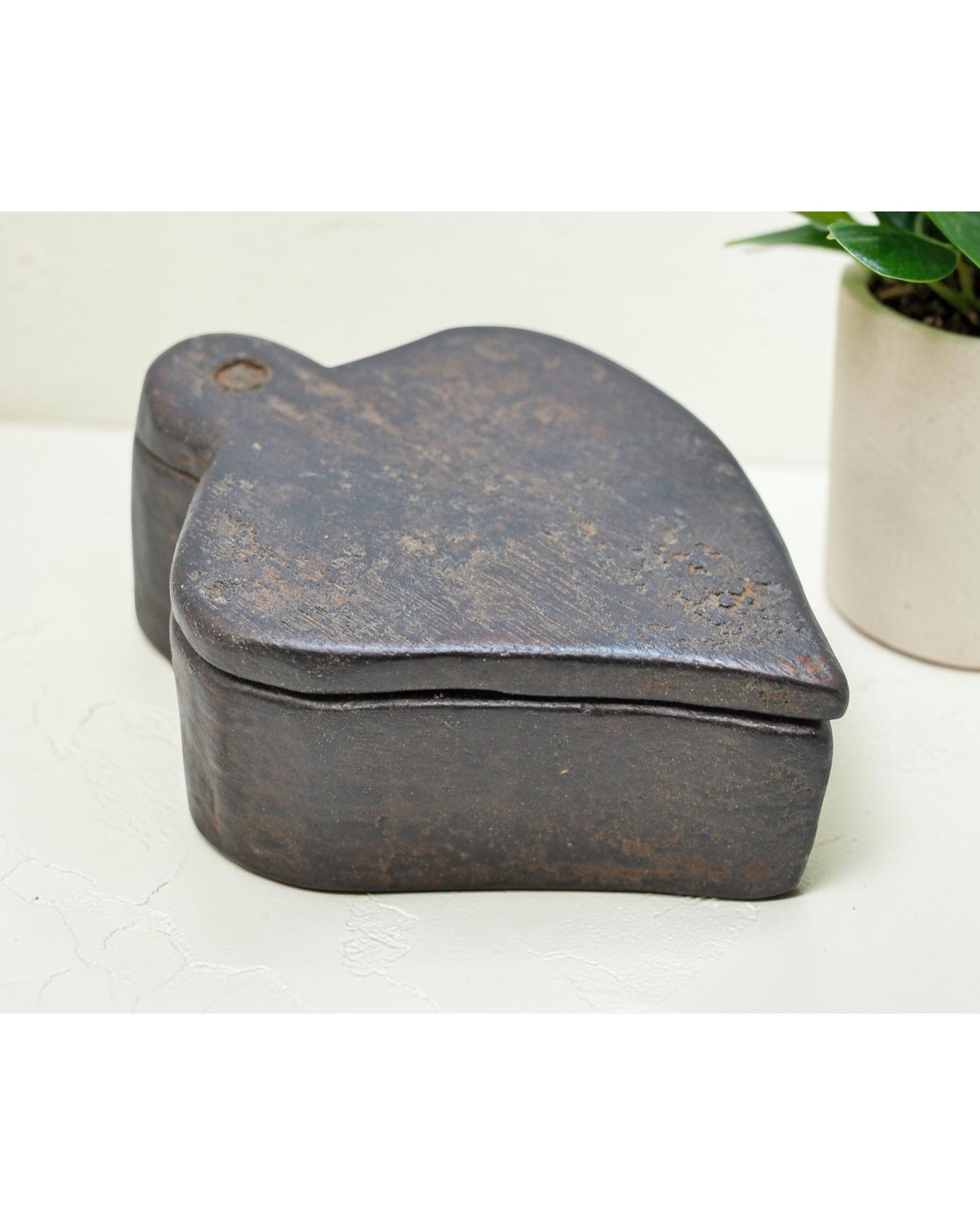 Antique Wooden Kum Kum Powder Tika Box Original Old Hand Carved