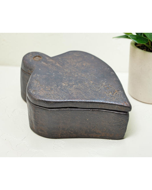 Antique Wooden Kum Kum Powder Tika Box Original Old Hand Carved