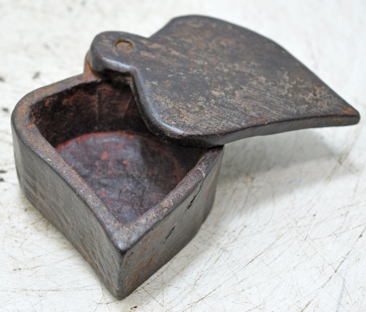 Antique Wooden Kum Kum Powder Tika Box Original Old Hand Carved