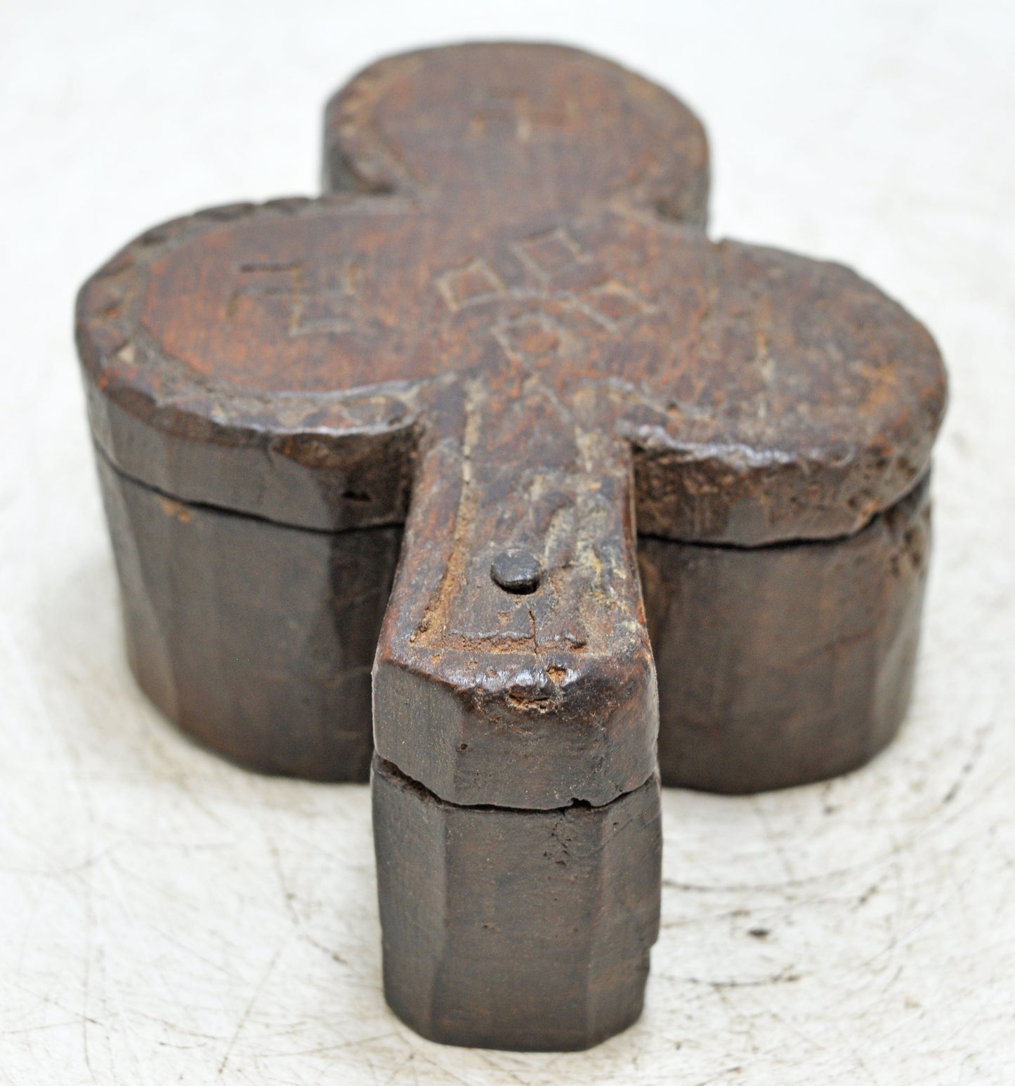 Antique Wooden Kum Kum Powder Tika Box Original Old Hand Carved