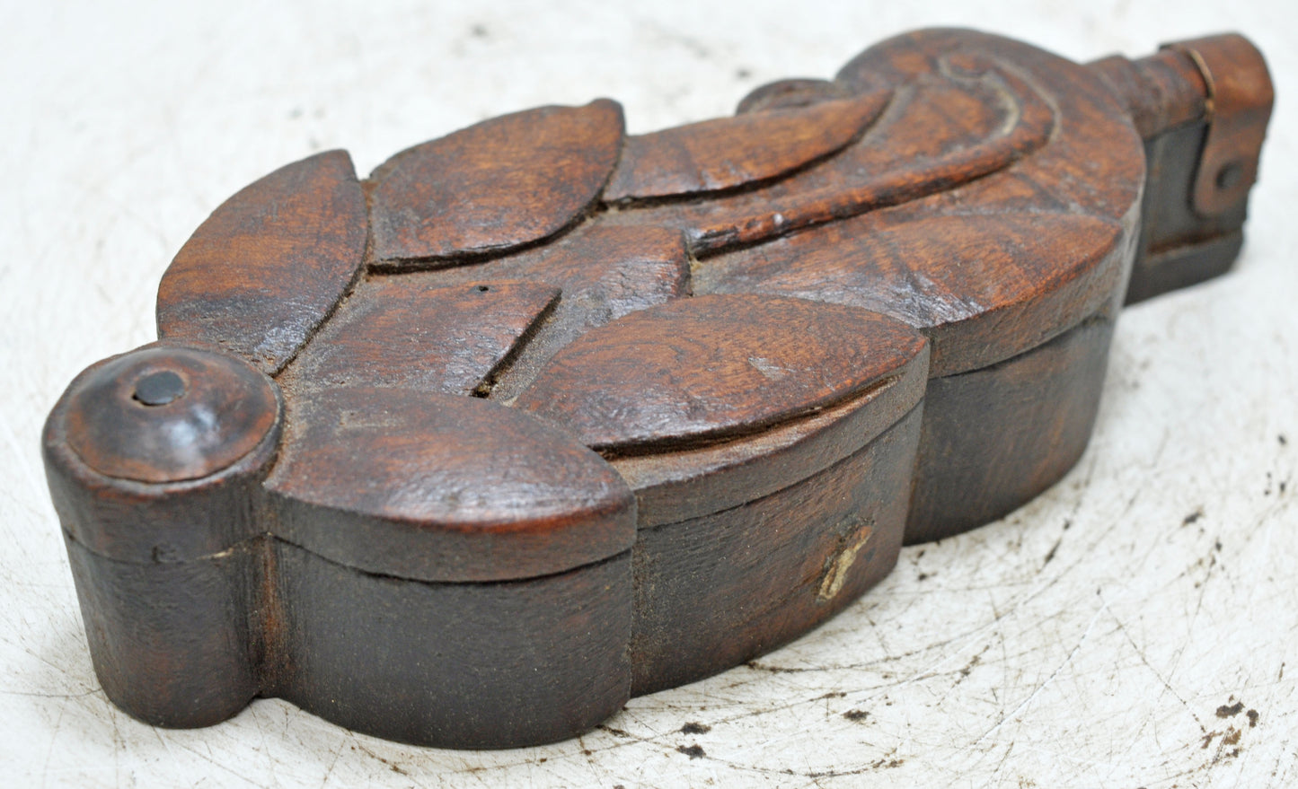 Antique Wooden Kum Kum Powder Tika Box Original Old Hand Carved
