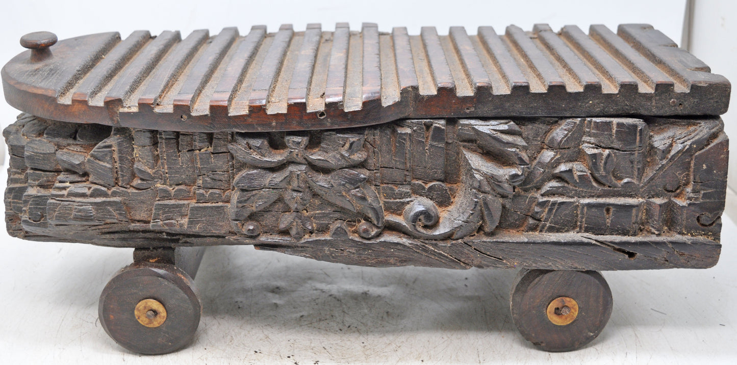 Antique Wooden Kitchenware Spice Container Box Original Old Fine Hand Carved