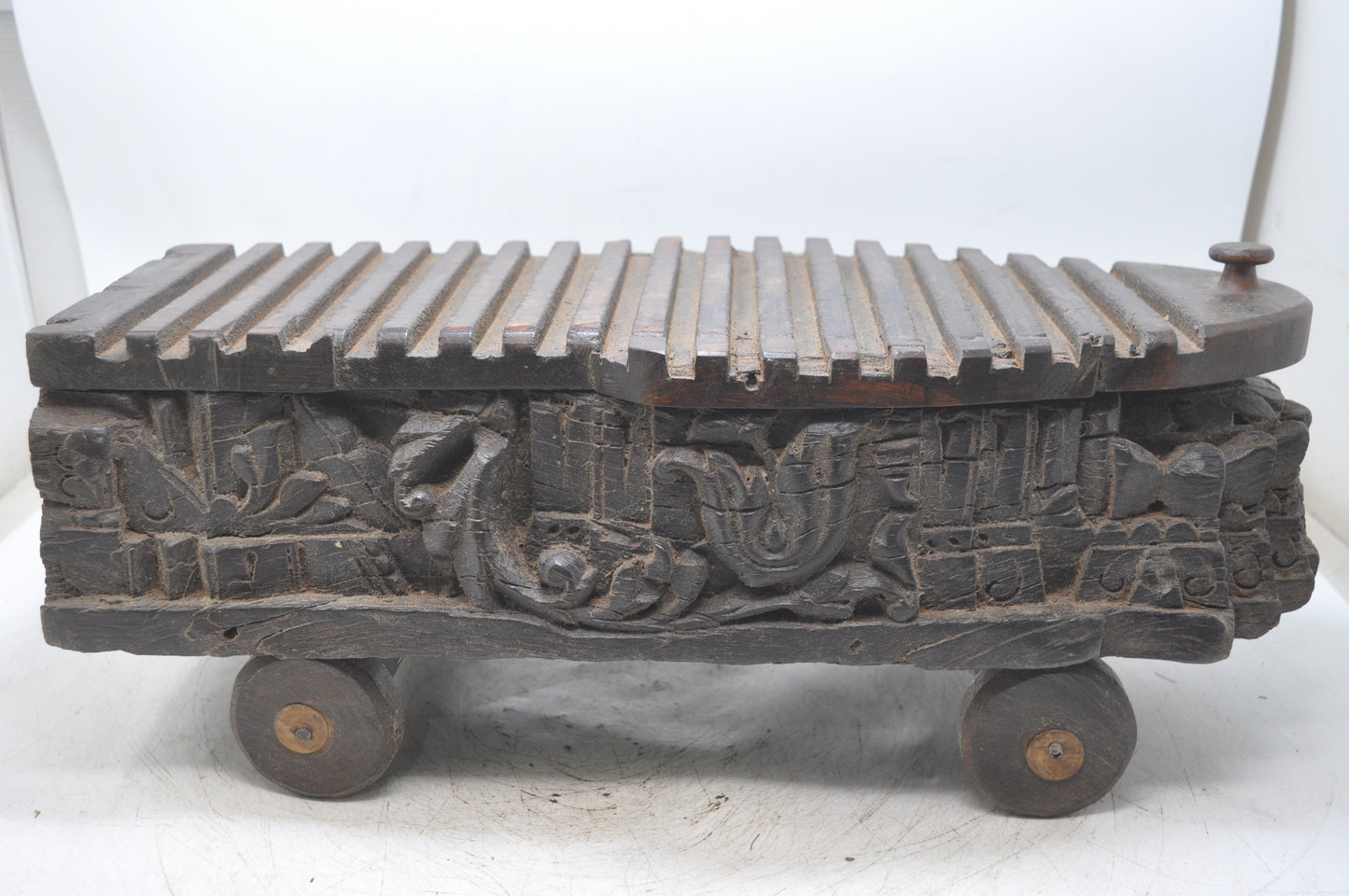 Antique Wooden Kitchenware Spice Container Box Original Old Fine Hand Carved