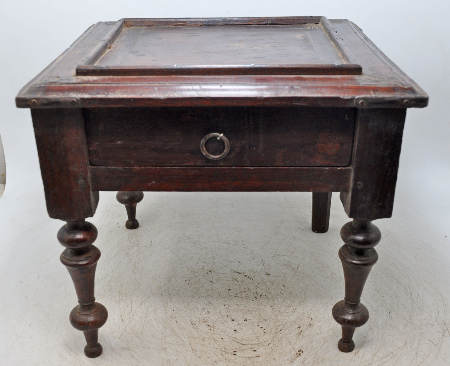 Antique Wooden Small Side Table With Drawer Original Old Hand Crafted