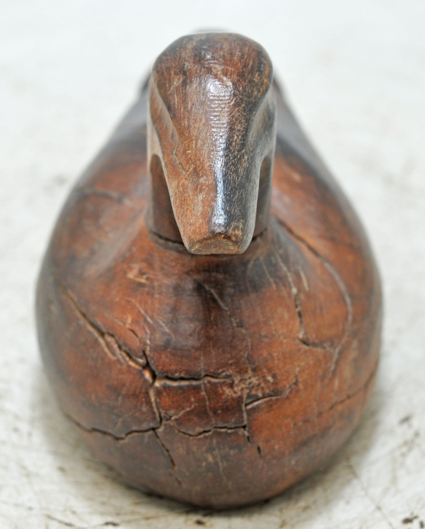 Vintage Wooden Duck Figurine Original Old Hand Carved