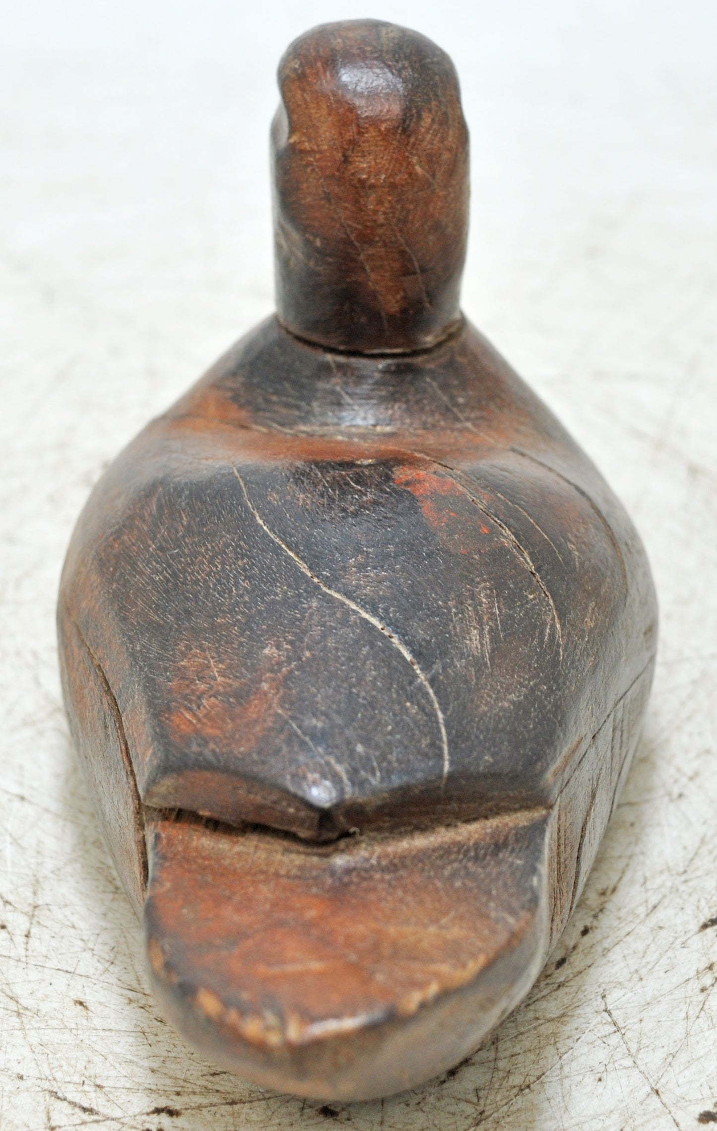 Vintage Wooden Duck Figurine Original Old Hand Carved