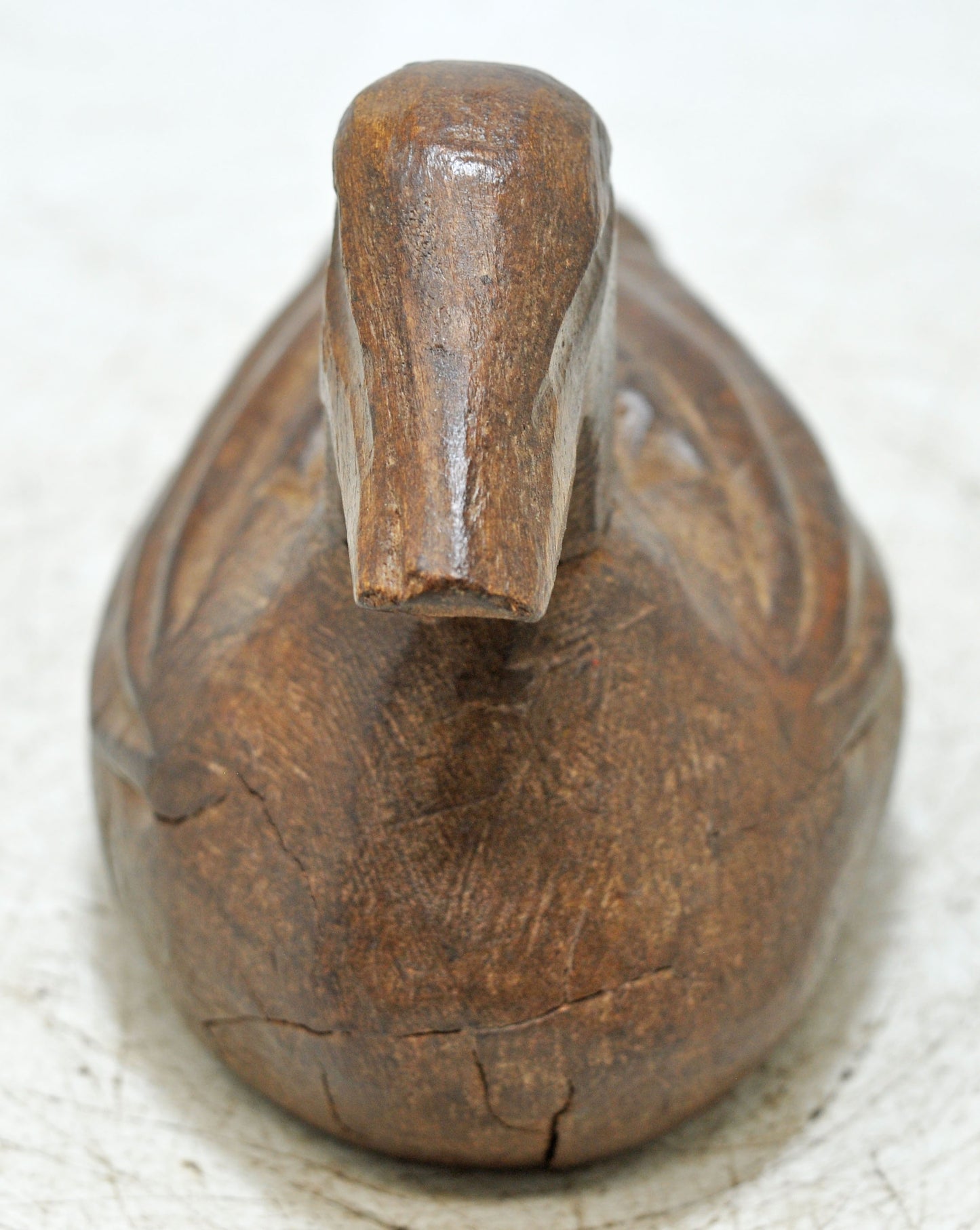 Vintage Wooden Duck Figurine Original Old Hand Carved