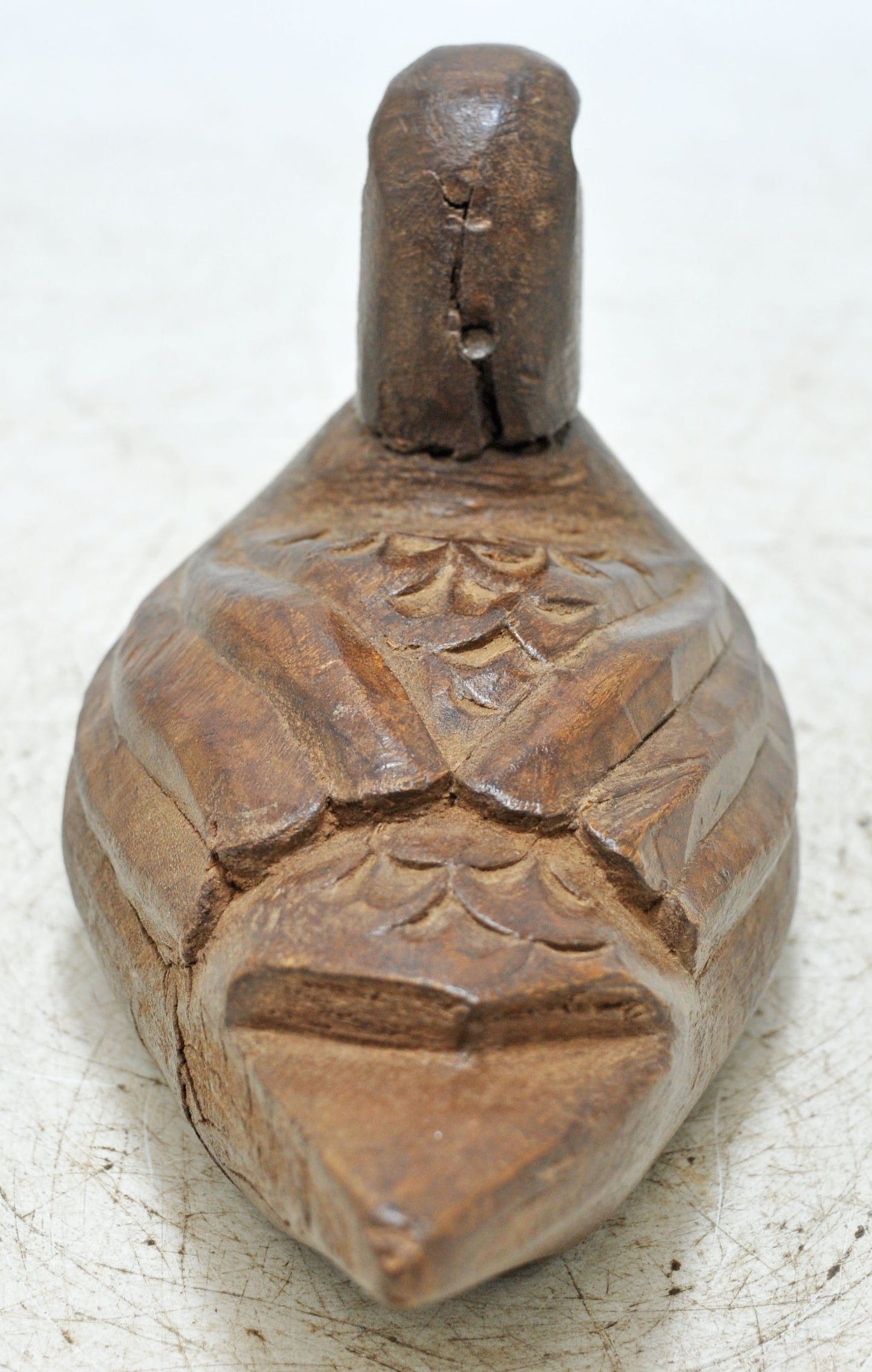 Vintage Wooden Duck Figurine Original Old Hand Carved