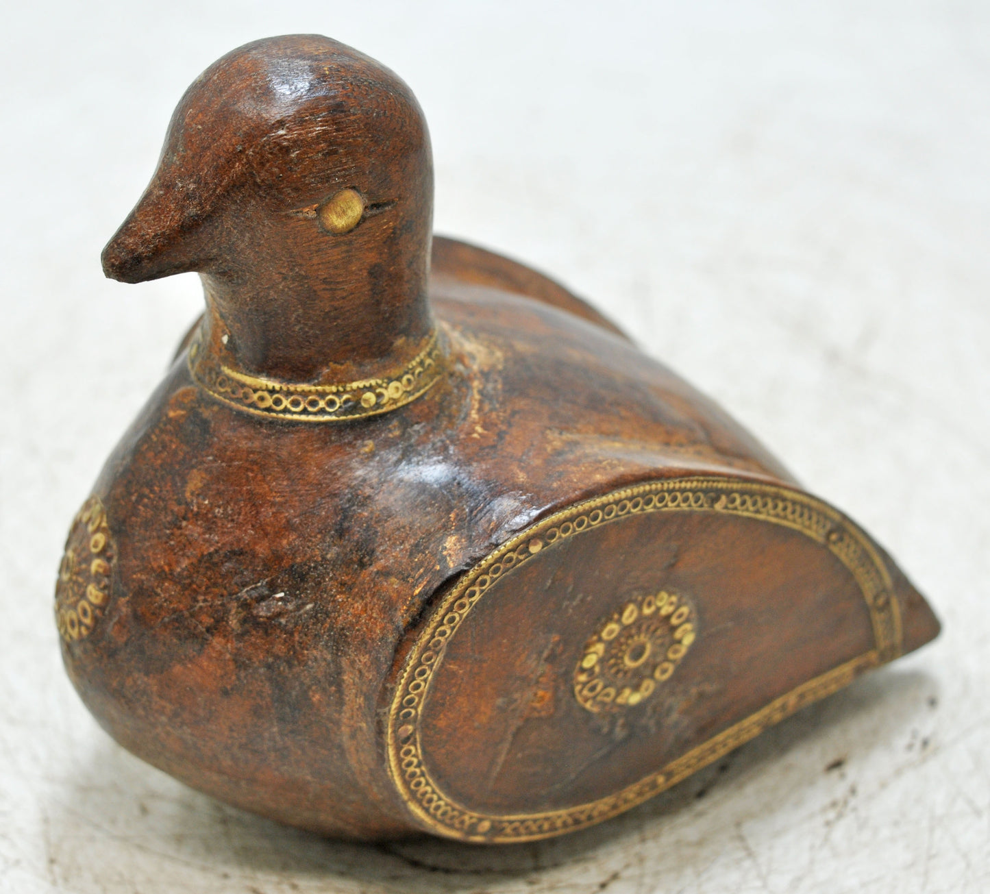 Vintage Wooden Bird Figurine Original Old Hand Carved