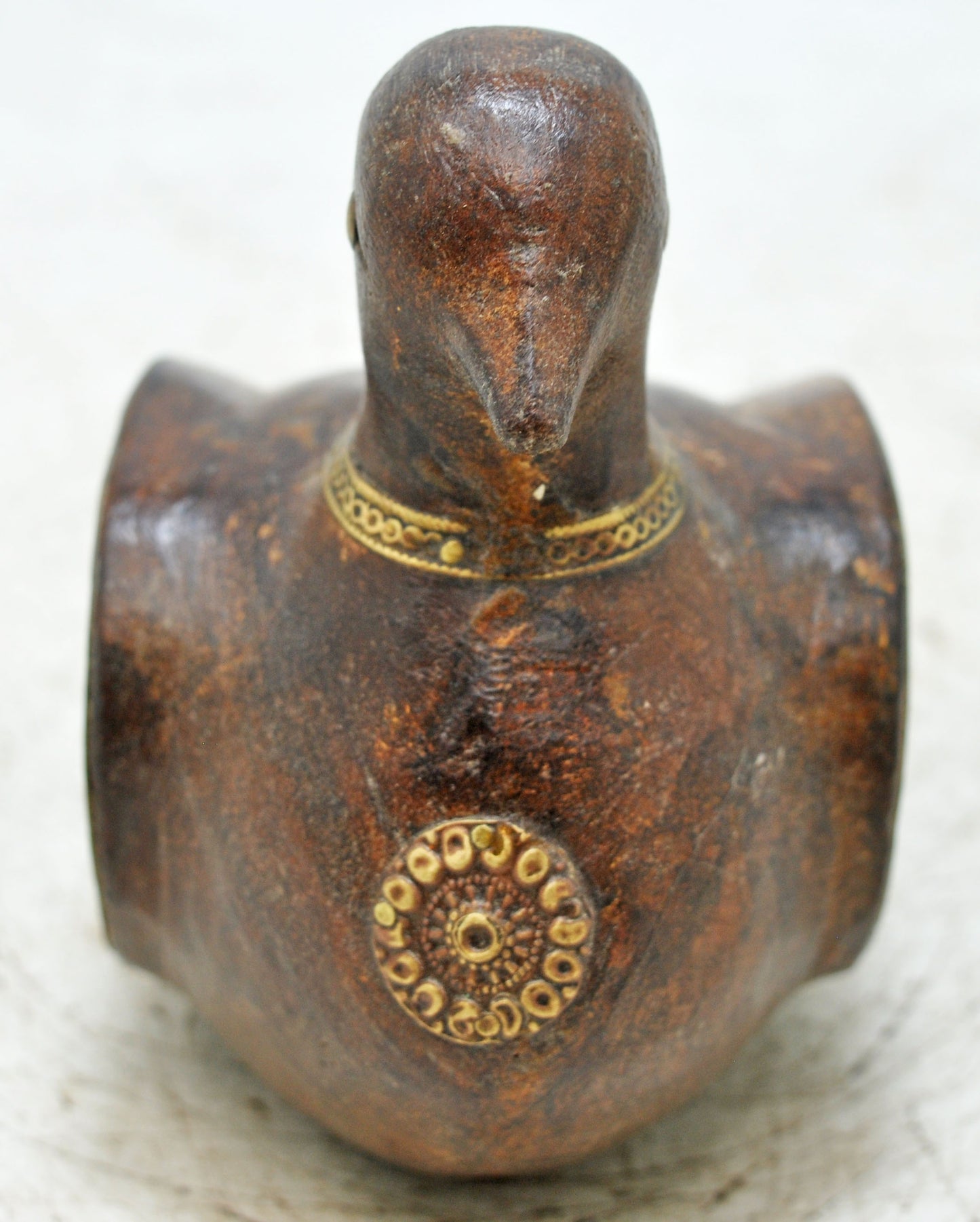 Vintage Wooden Bird Figurine Original Old Hand Carved