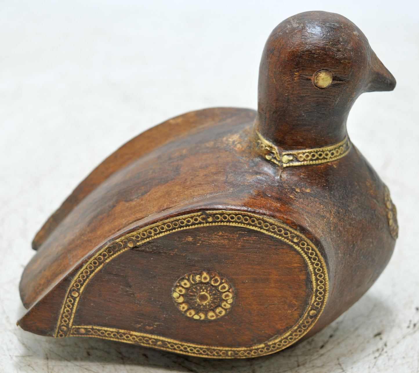 Vintage Wooden Bird Figurine Original Old Hand Carved