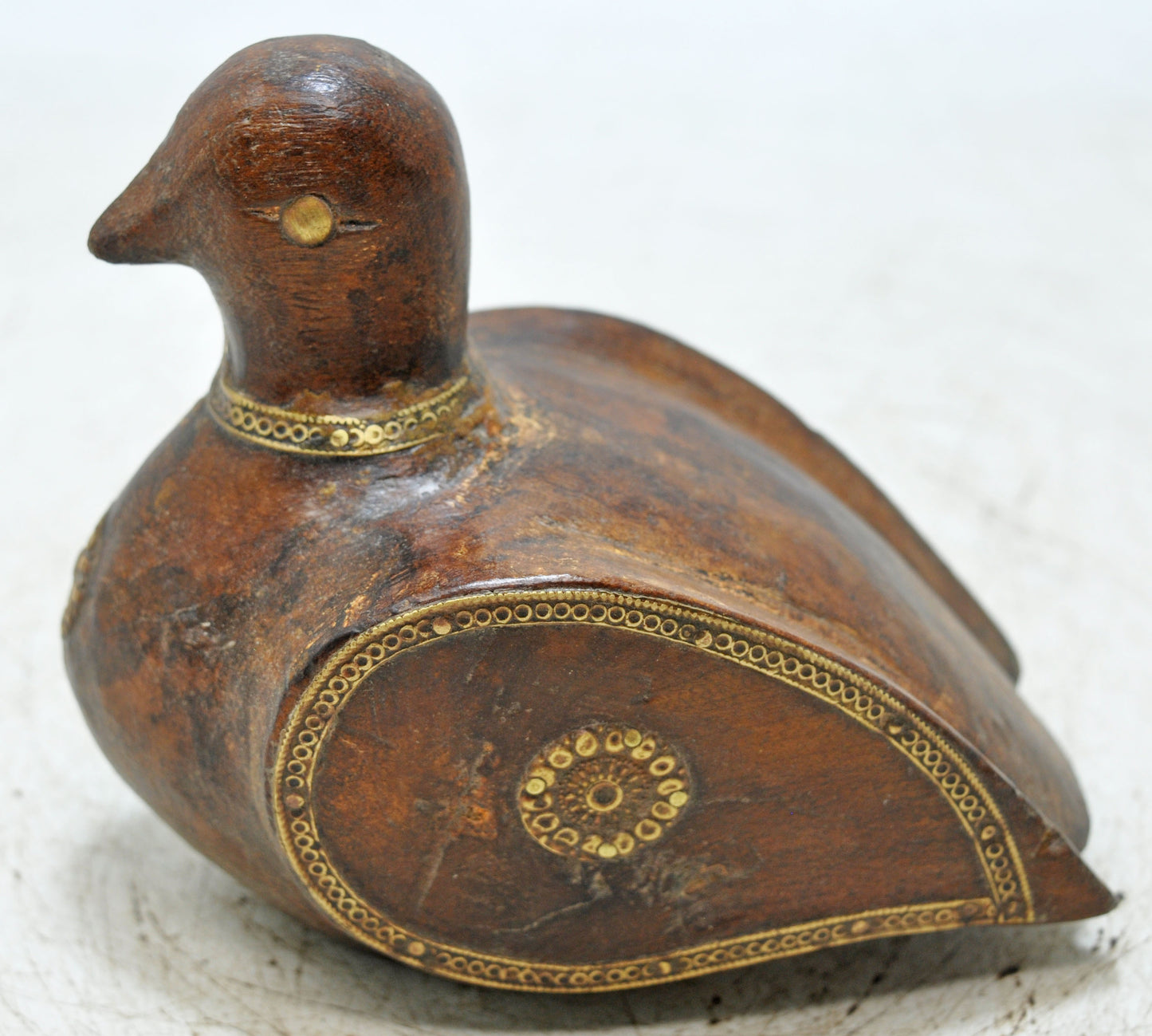 Vintage Wooden Bird Figurine Original Old Hand Carved
