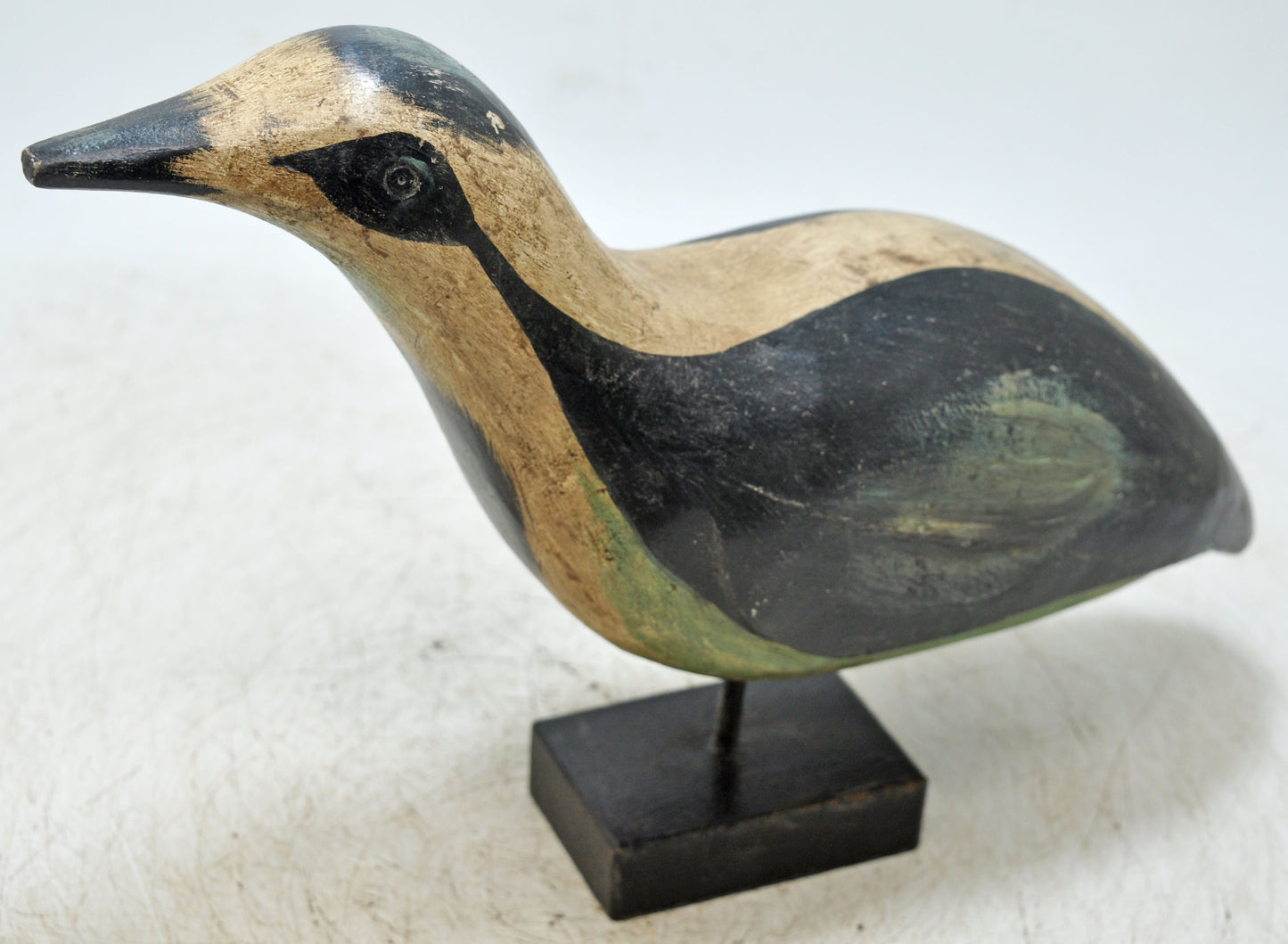 Vintage Wooden Bird Figurine Original Old Hand Carved  Painted