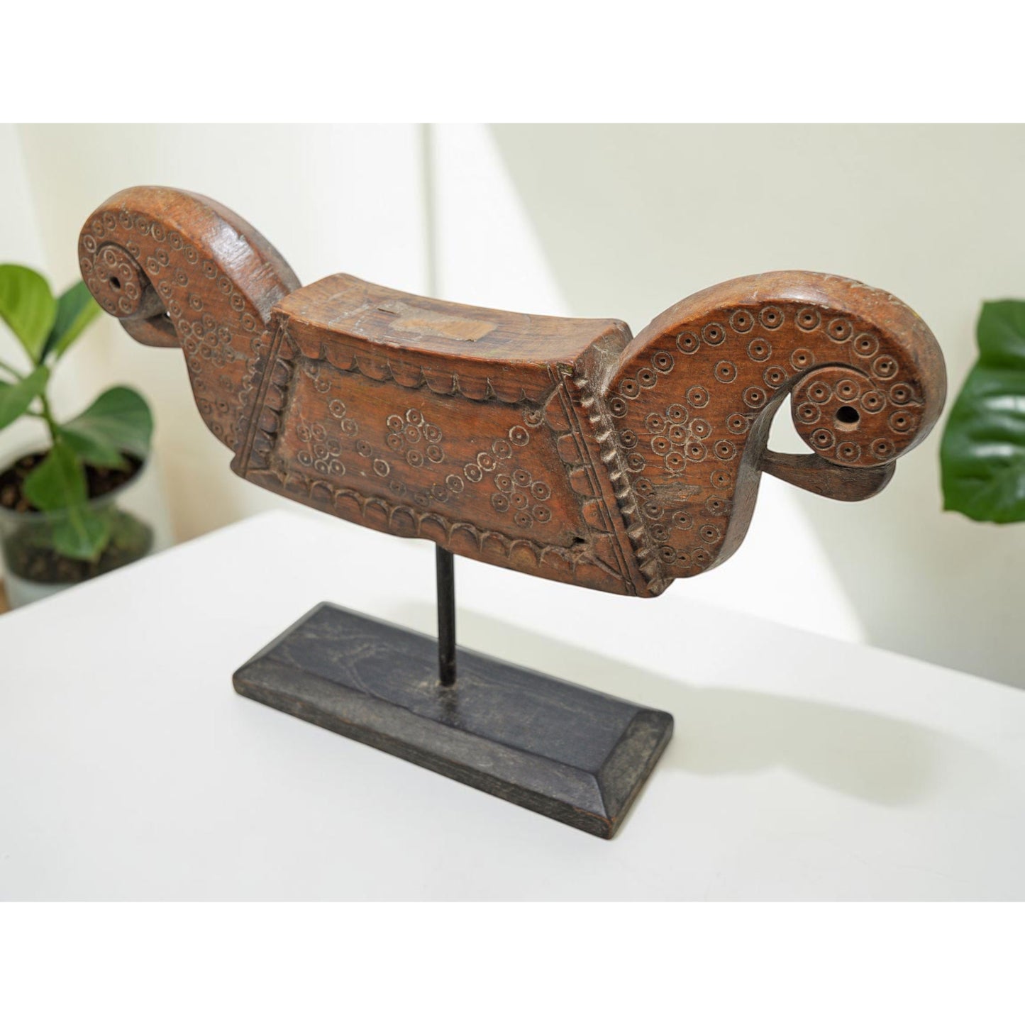 Antique Wooden 2 Parrots Bird Figurine Original Old Fine Hand Carved