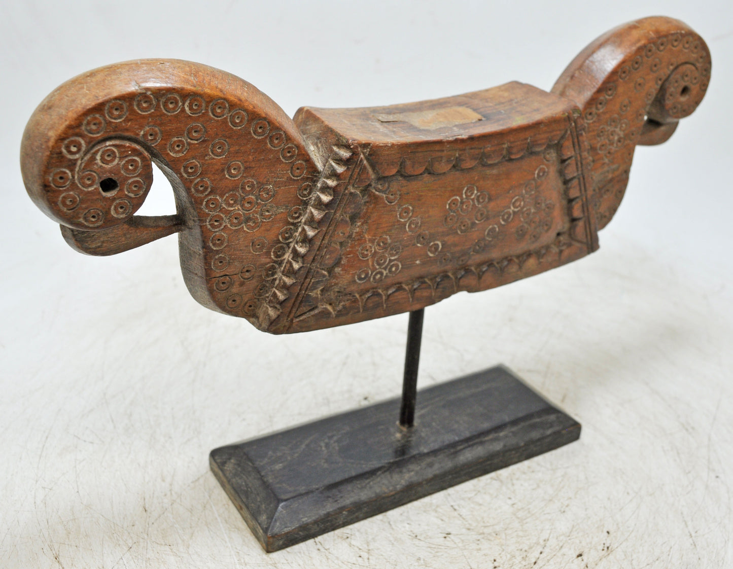 Antique Wooden 2 Parrots Bird Figurine Original Old Fine Hand Carved