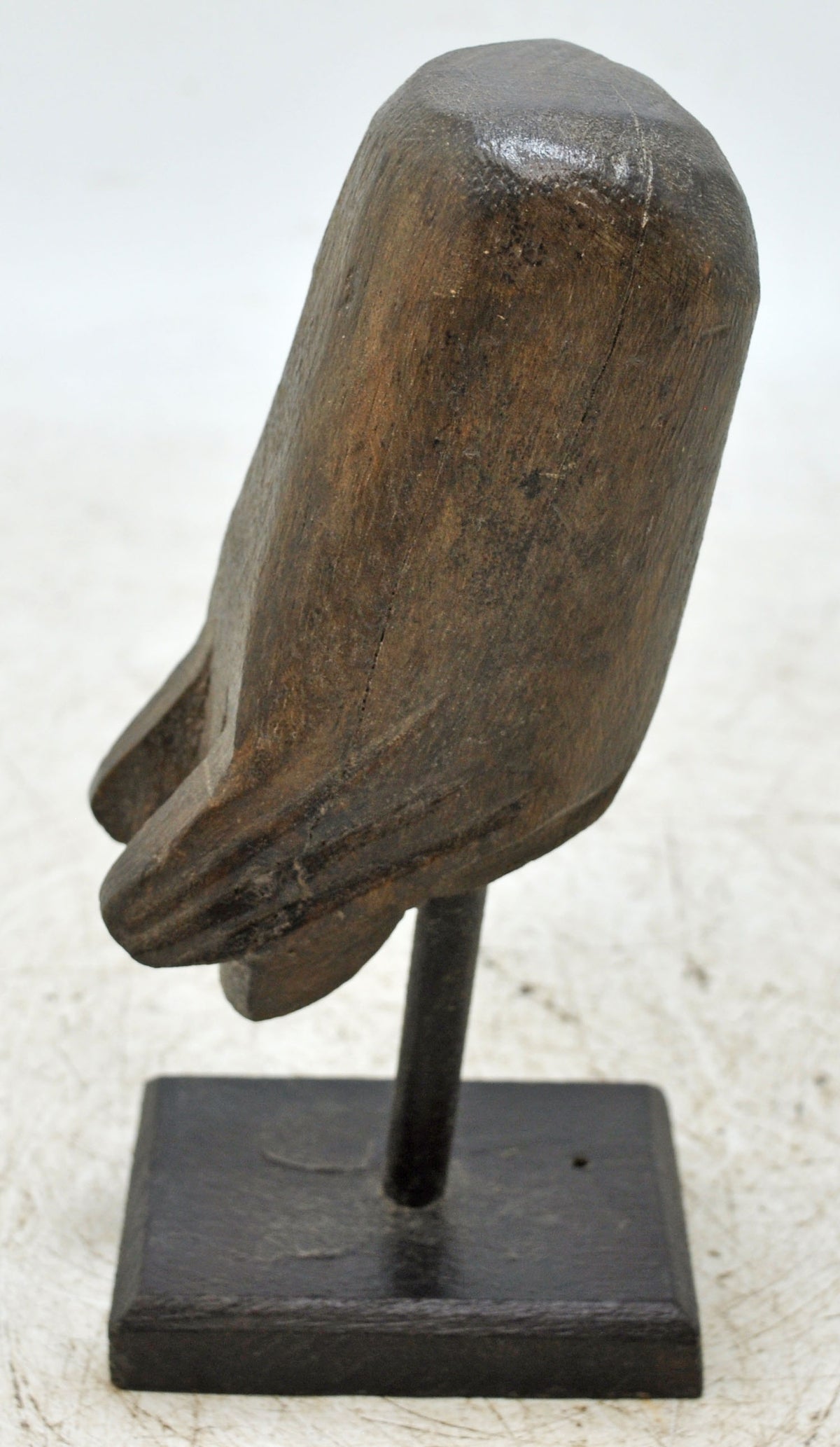 Vintage Wooden Owl Bird Figurine Original Old Hand Carved