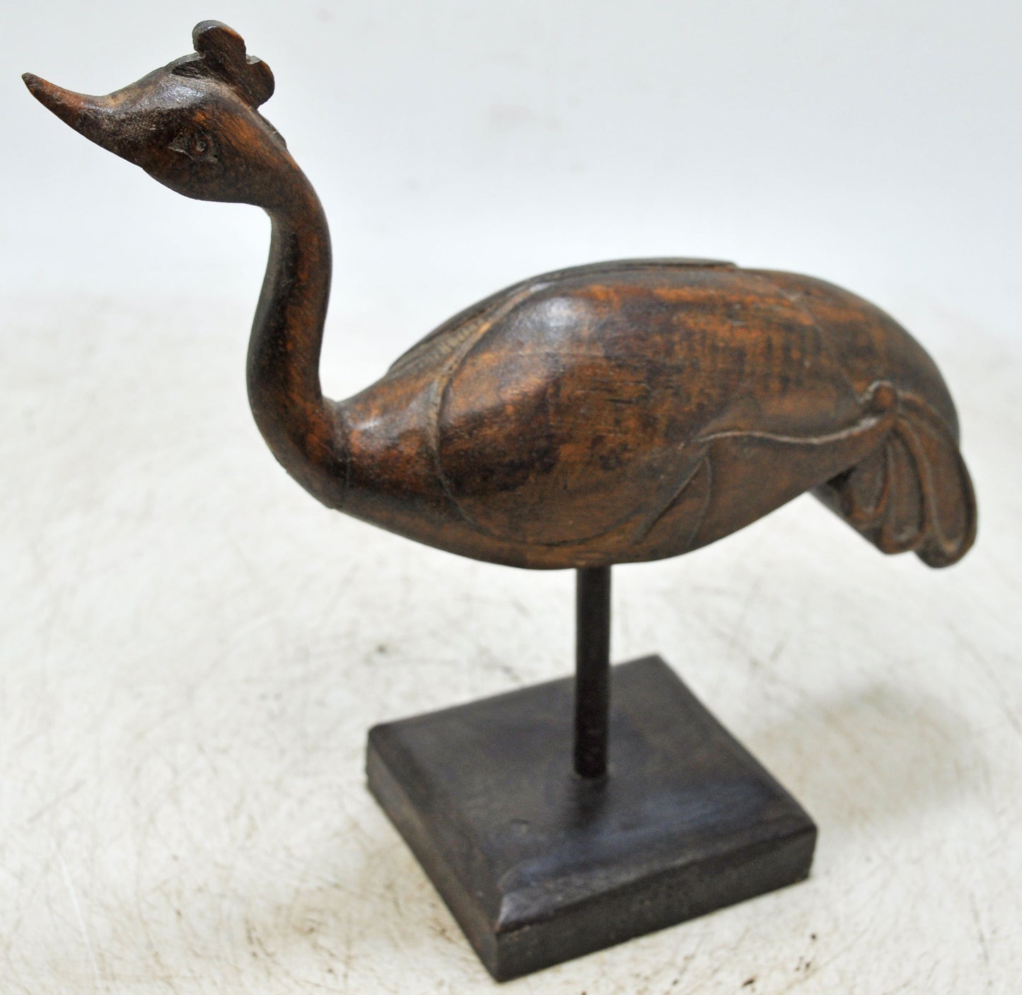Vintage Wooden Bird Figurine Original Old Hand Carved