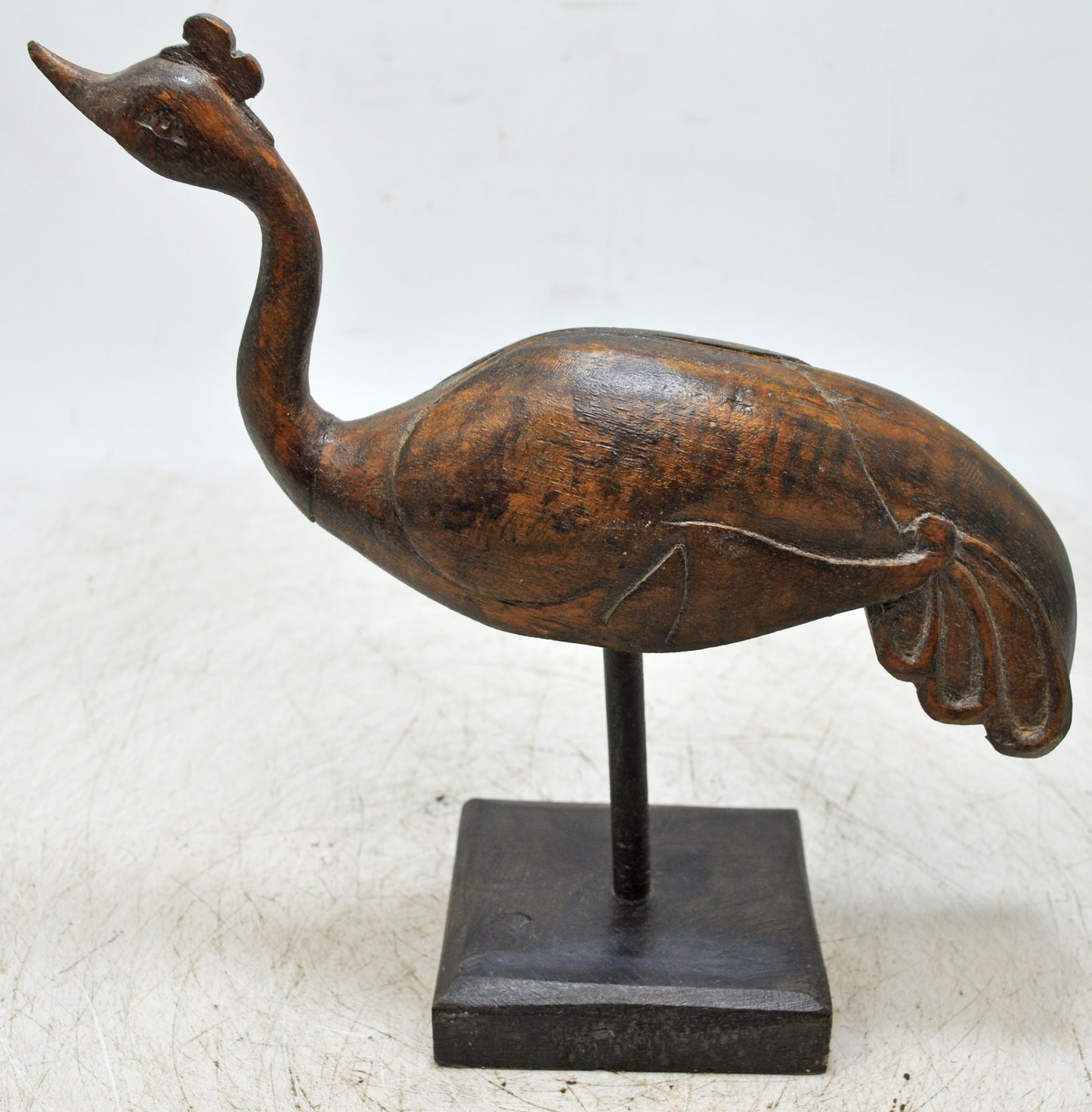 Vintage Wooden Bird Figurine Original Old Hand Carved