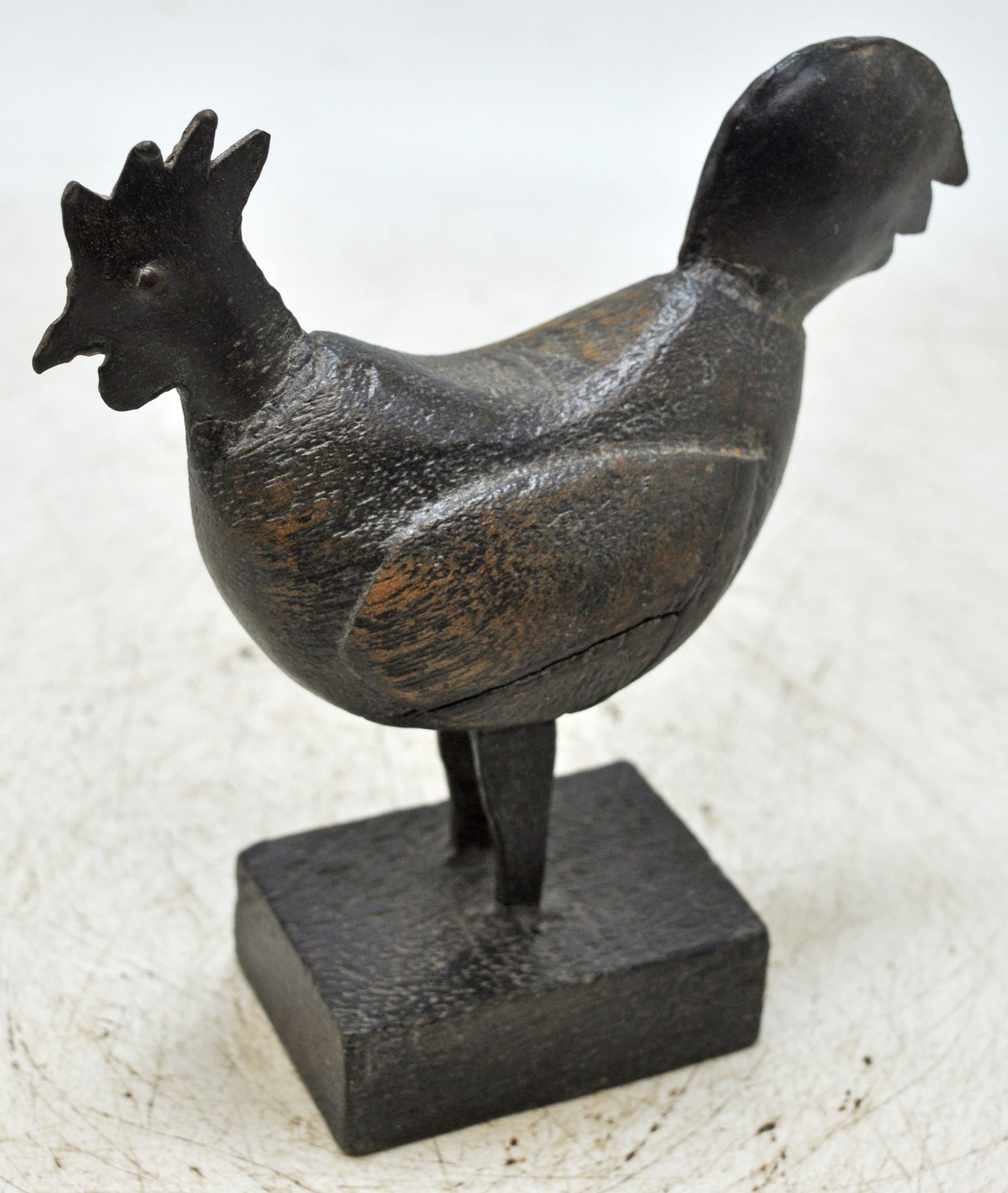 Vintage Wooden Hen Bird Figurine Original Old Hand Carved