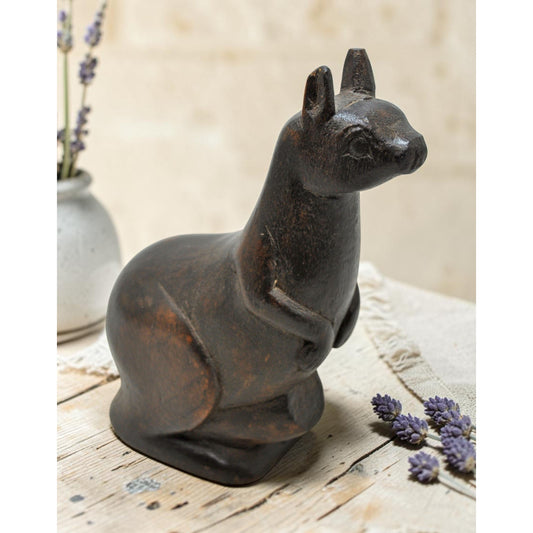 Vintage Wooden Kangaroo Figurine Original Old Fine Hand Carved