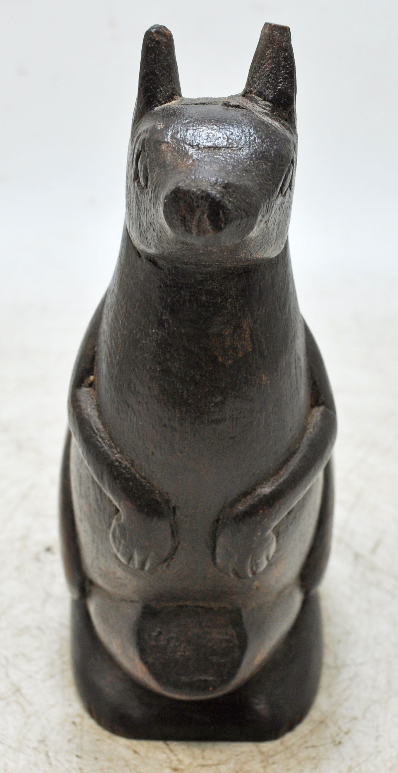 Vintage Wooden Kangaroo Figurine Original Old Fine Hand Carved