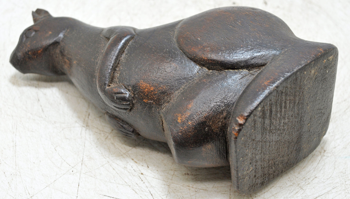 Vintage Wooden Kangaroo Figurine Original Old Fine Hand Carved