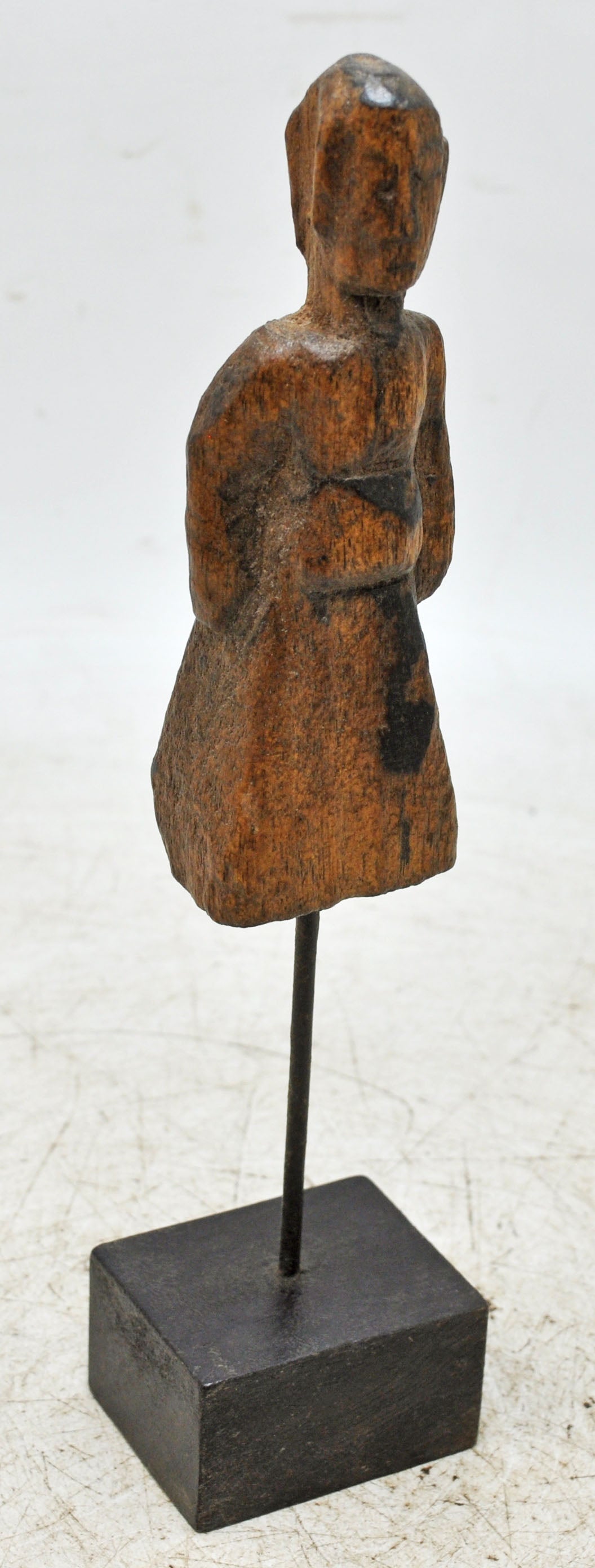 Antique Wooden Small Man Figurine Original Old Hand Carved